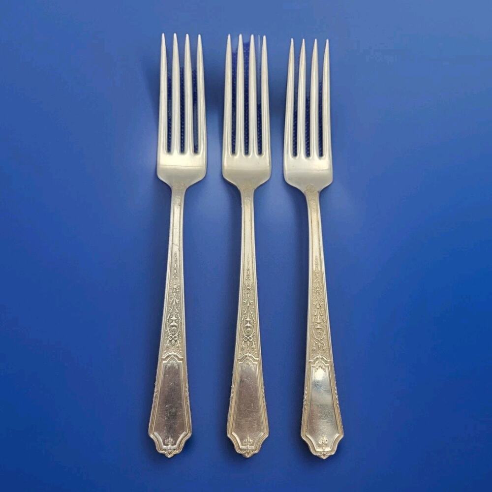 1847 Rogers Bros Ancestral Silverplate IS Set of 3 Dinner Fork Discontinued